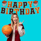 PANRRPERS Basketball Happy Birthday Banner, Slam Dunk Garland Bunting Sign, Basketball Party Decorations for Boys Teens Men Kids