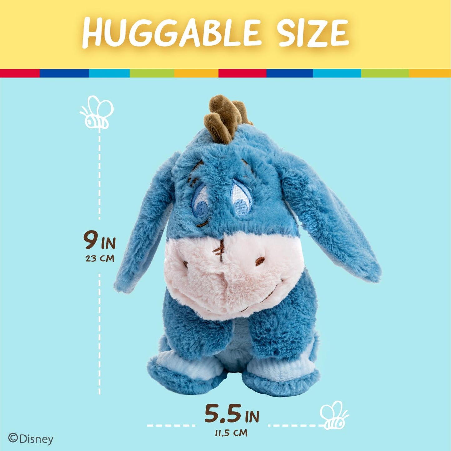 KIDS PREFERRED Disney Baby Winnie The Pooh and Friends Stuffed Animal with Jingle and Crinkle, Eeyore, 9"