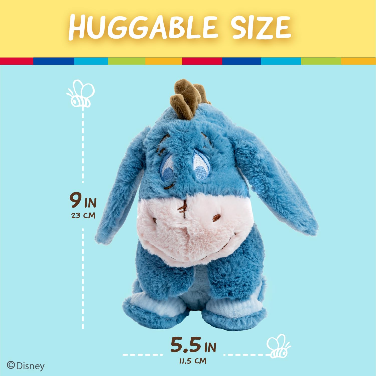 KIDS PREFERRED Disney Baby Winnie The Pooh and Friends Stuffed Animal with Jingle and Crinkle, Eeyore, 9"
