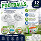 Fun Express Color Your Own Football Crafts for Kids - Set of 12 Small Footballs | DIY Gifts for Boys 8-12 | Football Party Favors & 4 Inch Themed
