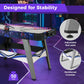 Goplus 54" Air Hockey Table, Hockey Game Table w/LED Scoreboard, Lights, 2 Pucks, 2 Pushers, Powerful 12V Motor, Indoor Powered Arcade Style Table