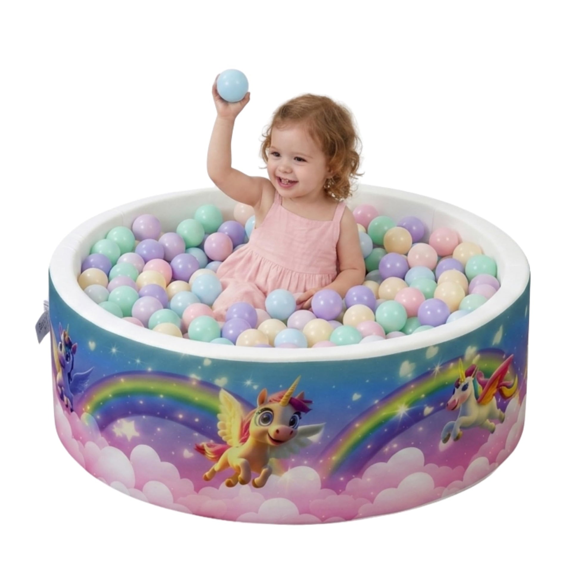 ANM’s Worldwide Foam Ball Pit for Toddlers - 90x30x5 cm Round Ball Pool, Soft Round Baby Playpen Ball Pool for Kids - Indoor Play Area for Babies