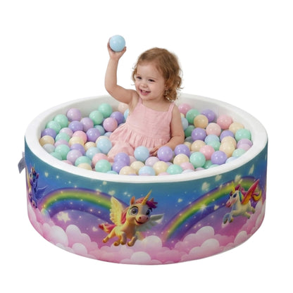 ANM’s Worldwide Foam Ball Pit for Toddlers - 90x30x5 cm Round Ball Pool, Soft Round Baby Playpen Ball Pool for Kids - Indoor Play Area for Babies
