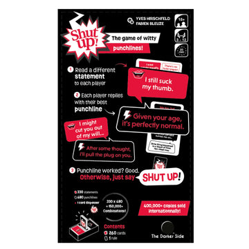 The Darker Side Shut Up! - The Uproariously Relatable Quick-Witted Funny Comebacks Party Card Game | for College Parties, Adults, Bachelorette
