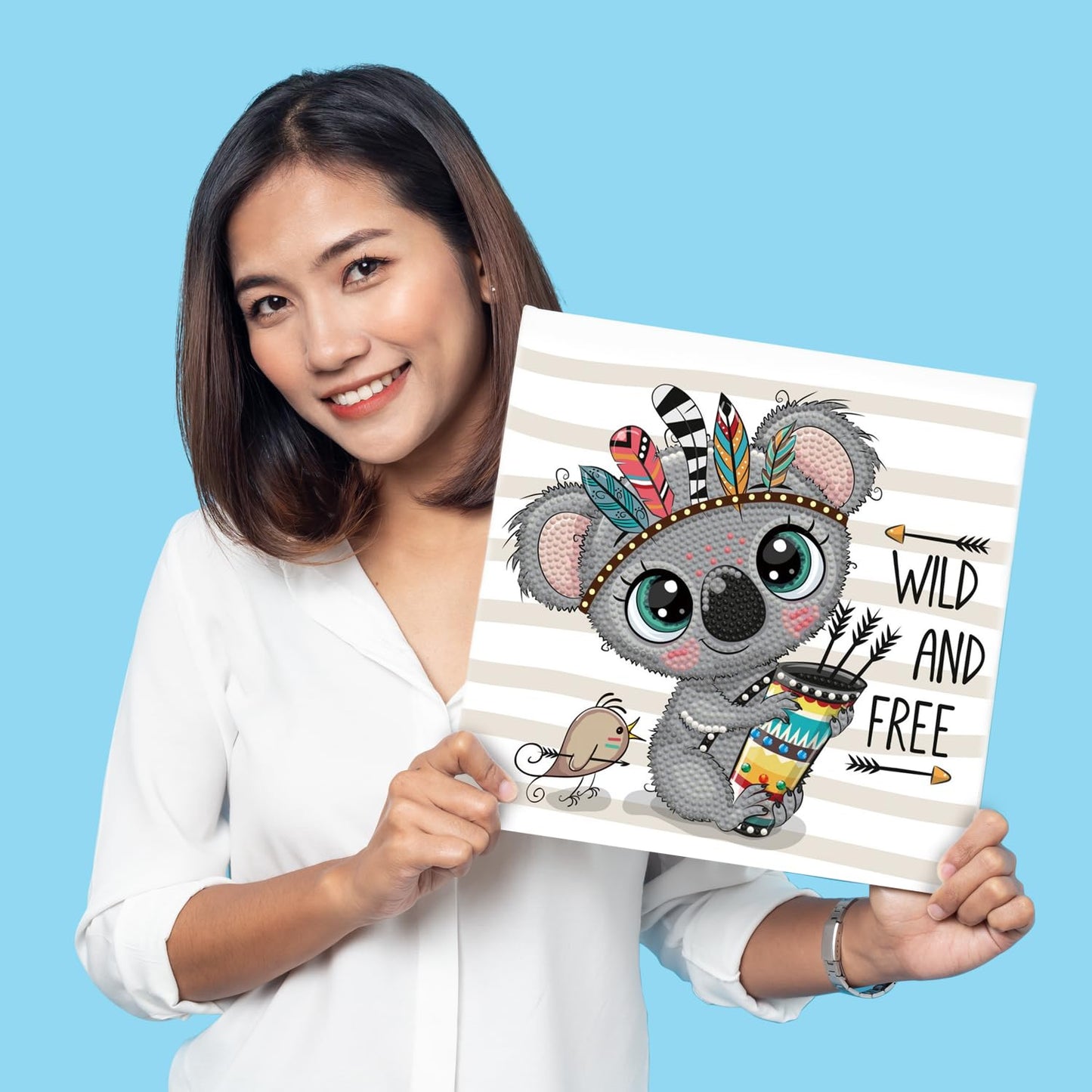 DIAMOND DOTZ Wild & Free Dotz Box Animal Diamond Painting Kits for Adults - Diamond Art Kits a Relaxing Creative Craft Kit with Dotz Gems 8.7"x8.7"