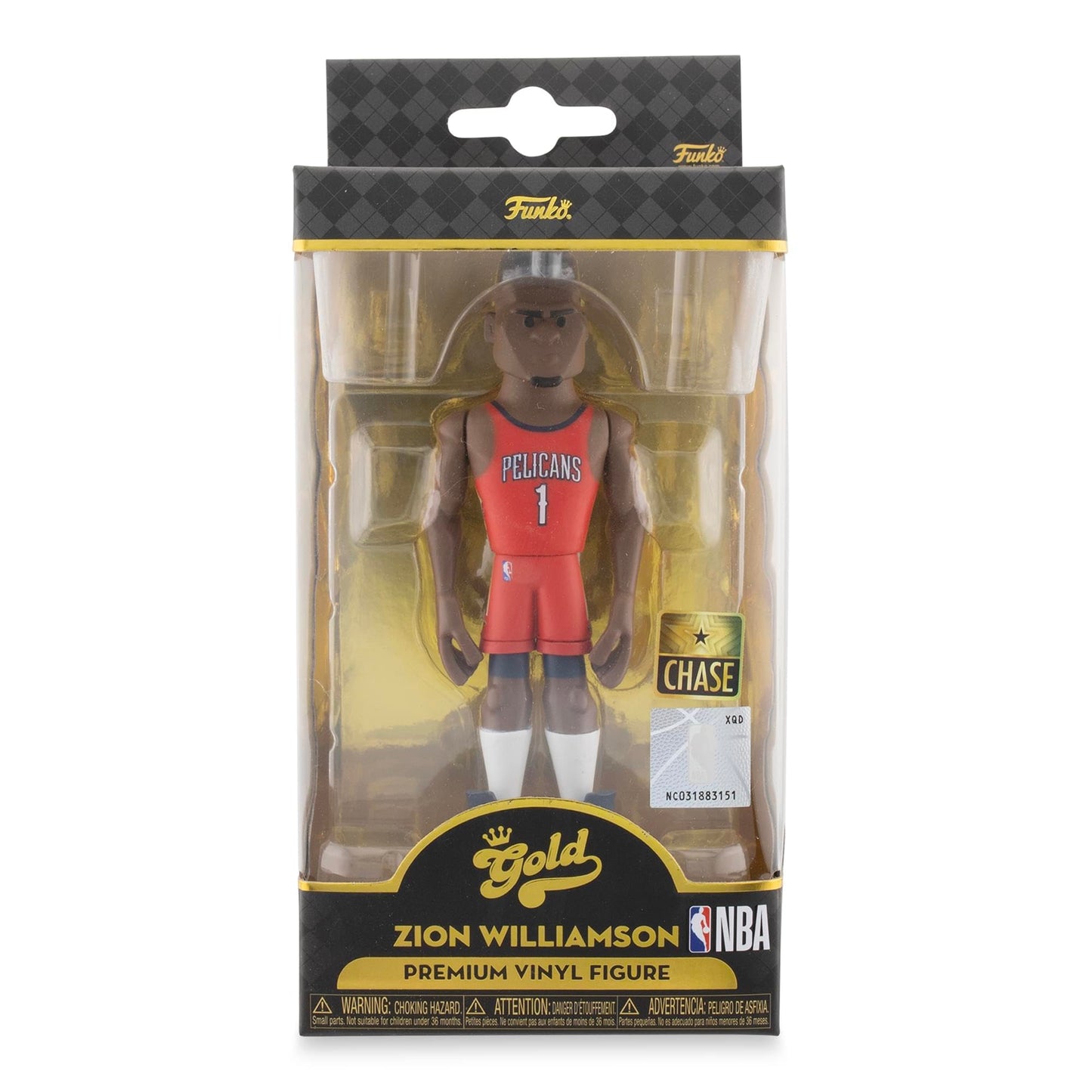 Funko New Orleans Pelicans NBA Gold 5 Inch Vinyl Figure | Zion Williamson Chase