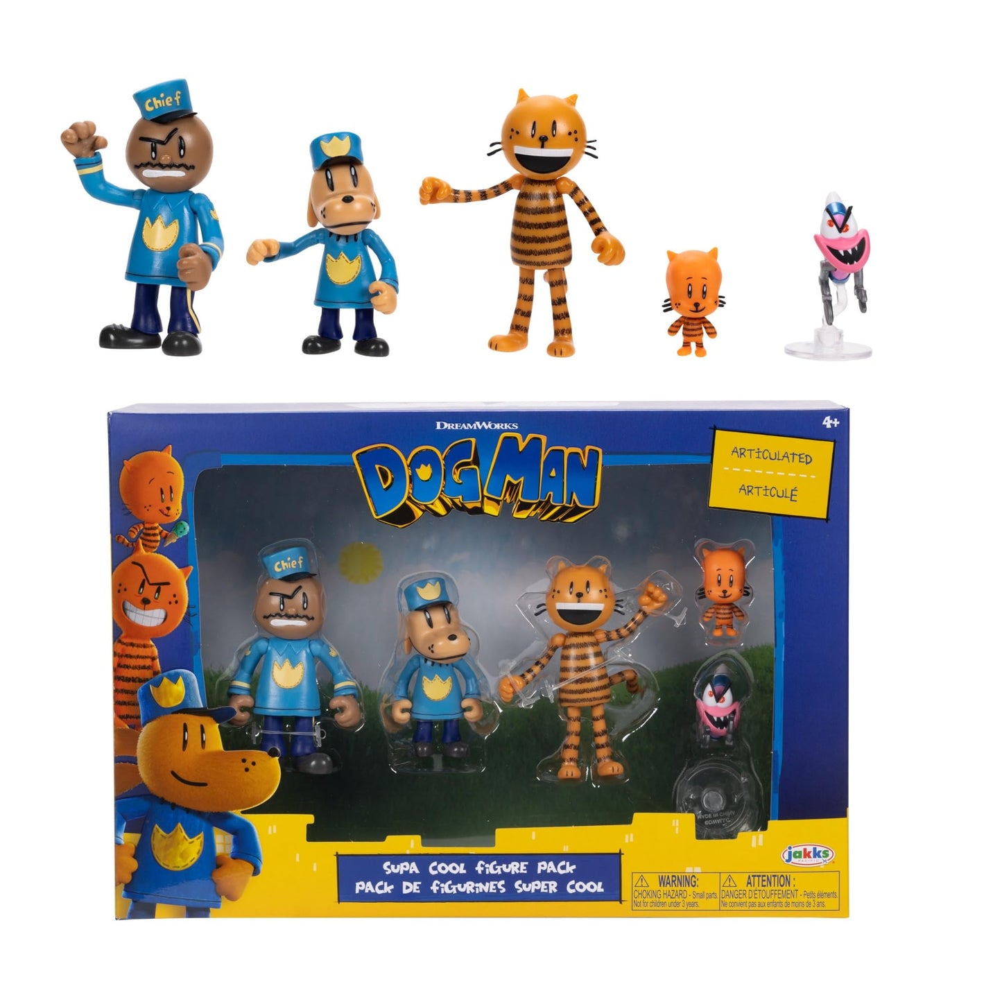 JAKKS Pacific Dog Man Movie Action Figures Multipack Set, Includes 2.5 Inch Scale Figures - Inspired by the Dog Man Movie Toys, Lil Petey, Petey