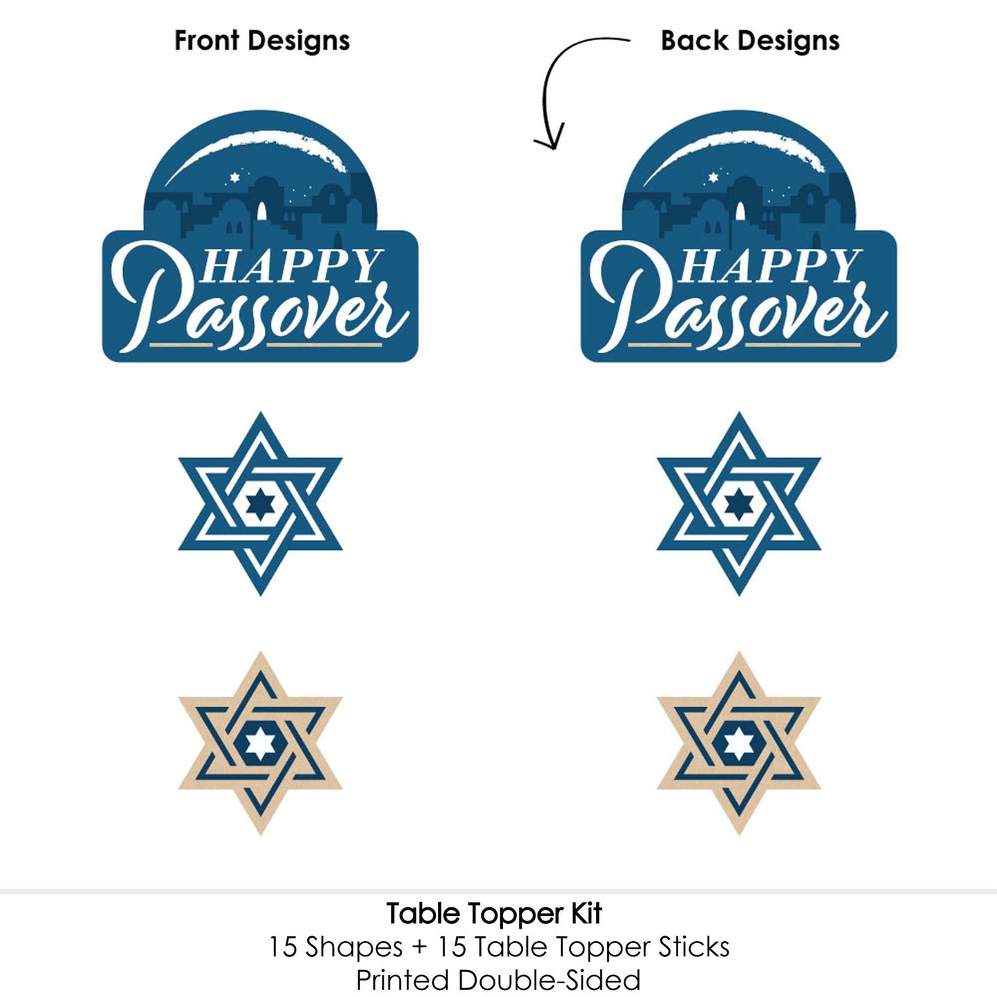 Big Dot of Happiness Happy Passover - Pesach Jewish Holiday Party Centerpiece Sticks - Table Toppers - Set of 15