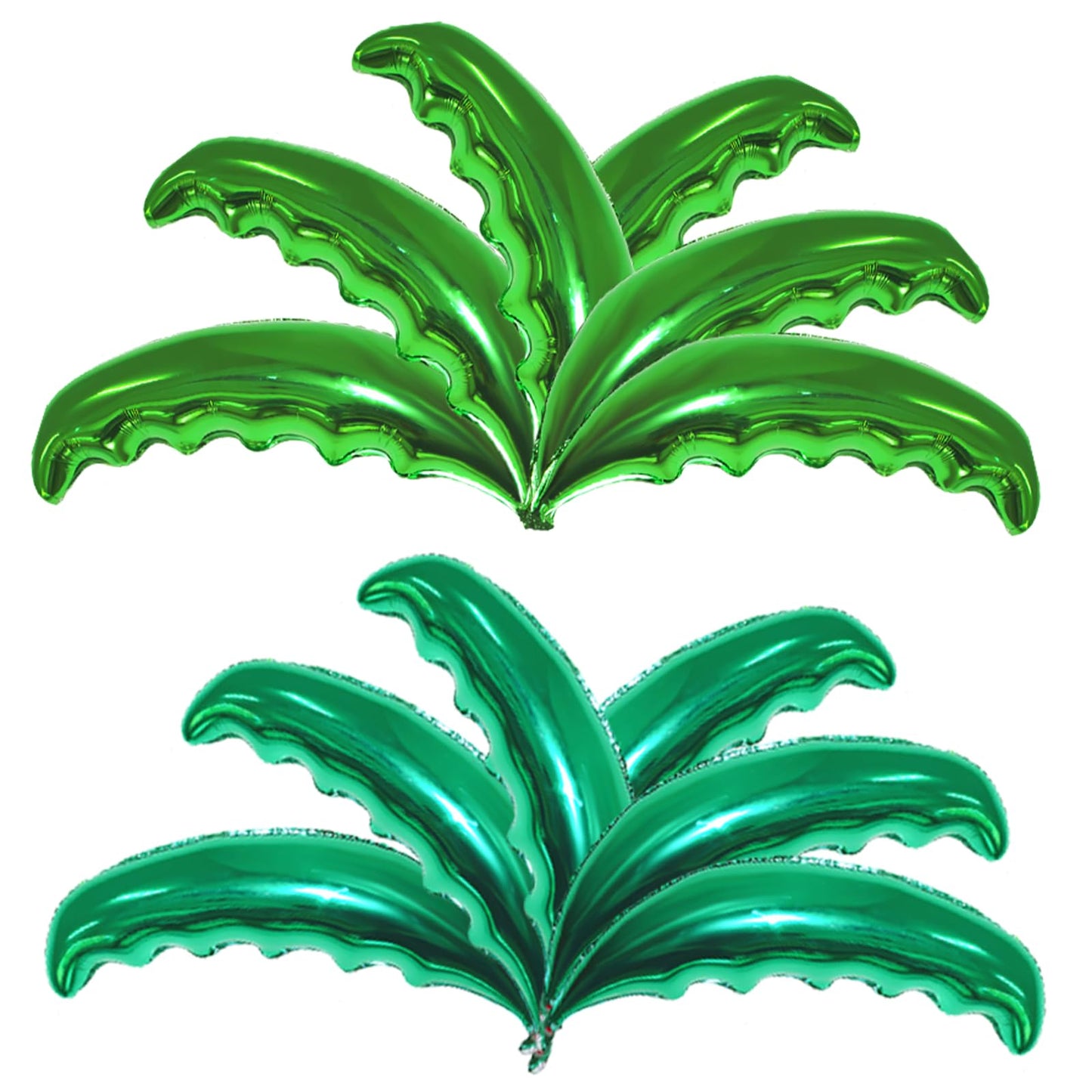 12 Pieces Large Palm Tree Leaves Balloons, Green Foil Mylar Coconut Tree Leaves Balloons for Birthday Baby Shower Decorations Hawaiian Luau Aloha