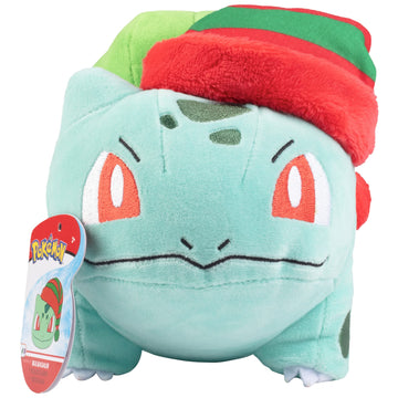 Pokémon 8" Holiday Bulbasaur with Elf Hat Accessory - Officially Licensed - Generation 1 Starter - Stuffed Animal Toy Figure - Christmas Stocking