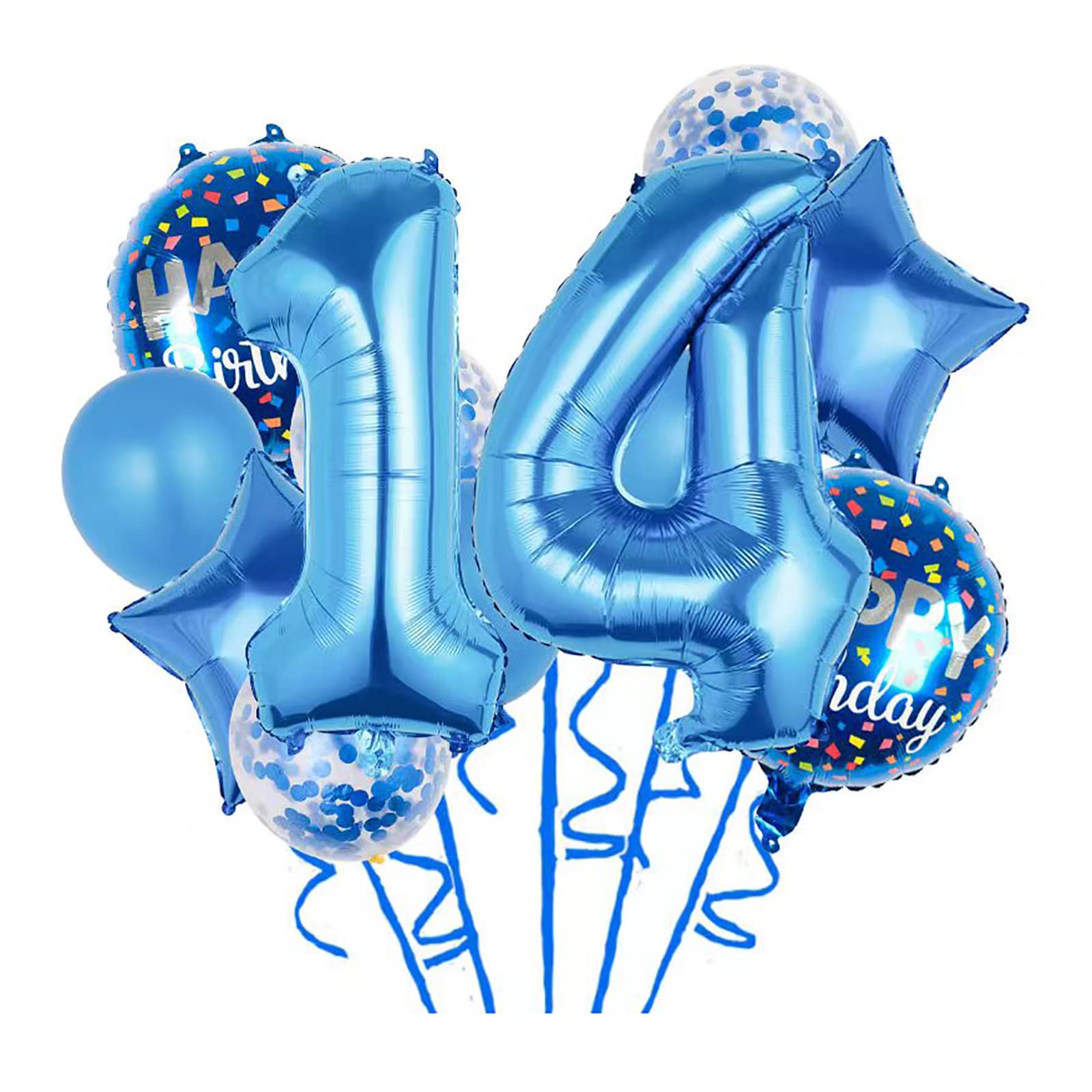 Balloons, 11 pcs Foil Balloons 14 Year Old for 14th Birthday Party Supplies Decoration? Confetti Balloon Kids Party Balloons Birthday Party Supplies