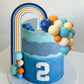 Blue Rainbow Cake Toppers Mini Balls Blue Orange Dog Cake Decorations for Birthday Baby Shower Party Supplies (Dark Blue)