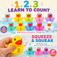 10 Pack: Numbers Counting Rubber Ducks Colorful Bath Toys - 1, 2, 3 Learn to Count Numeracy Early Learning Educational Bathtime Squeak Duckies Bathtub