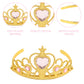 XiangGuanQianYing Princess Dress Up Crowns and Tiaras for Child from 3 Years Up Party Favors Pink Tiara Plastic Gold Tiara(10 Pack) (Heart Pink)