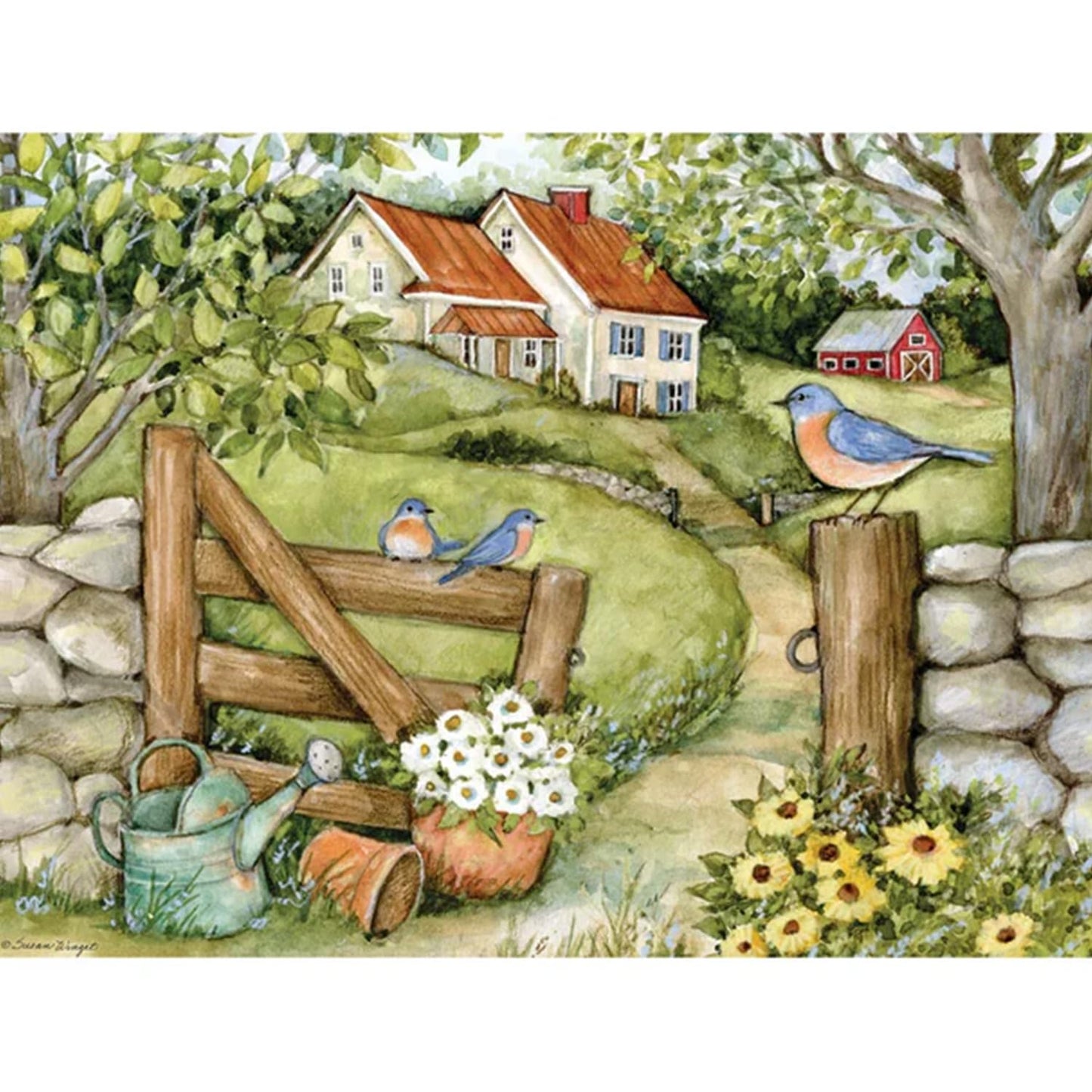 Bits and Pieces 300 Piece Puzzles for Adults Rustic Americana Puzzle 3-Pack - 300 Large Pieces 18" x 24" Jigsaw Puzzles, Susan Winget, No 2 Pieces