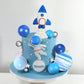 Clay Space Cake Toppers: Astronaut Figurines, Rocket Balls, Stars - Kids Space Theme Decorations for Birthday Party Supplies, Baby Shower