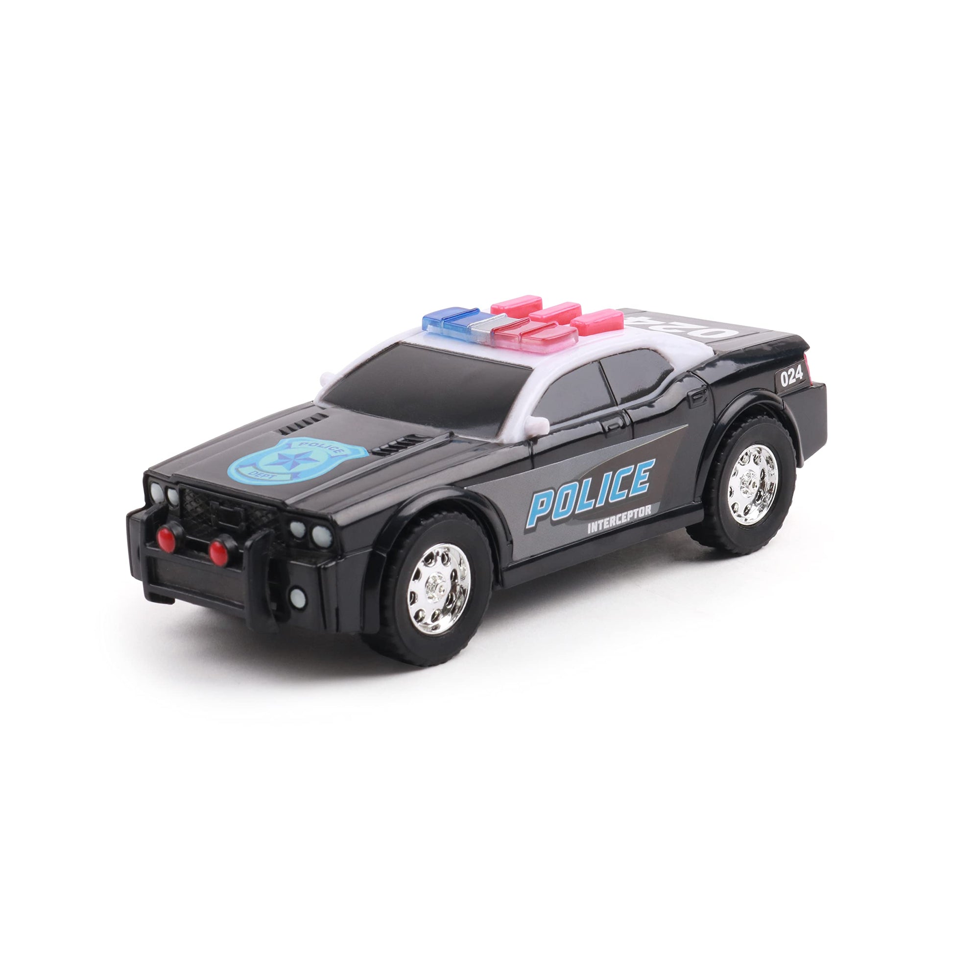 Mighty Fleet Toughest Minis 5" Police Cruiser Toy w/Lights & Sounds, Realistic Design & Batteries Included - Age 3+