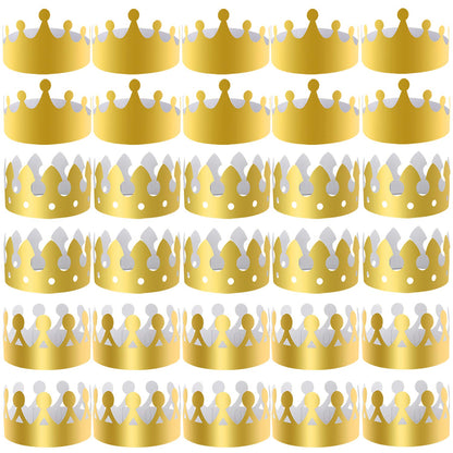 SIQUK 27 Pieces Golden Paper Crown Party Gold Crowns Hats King Crowns for Party and Celebration