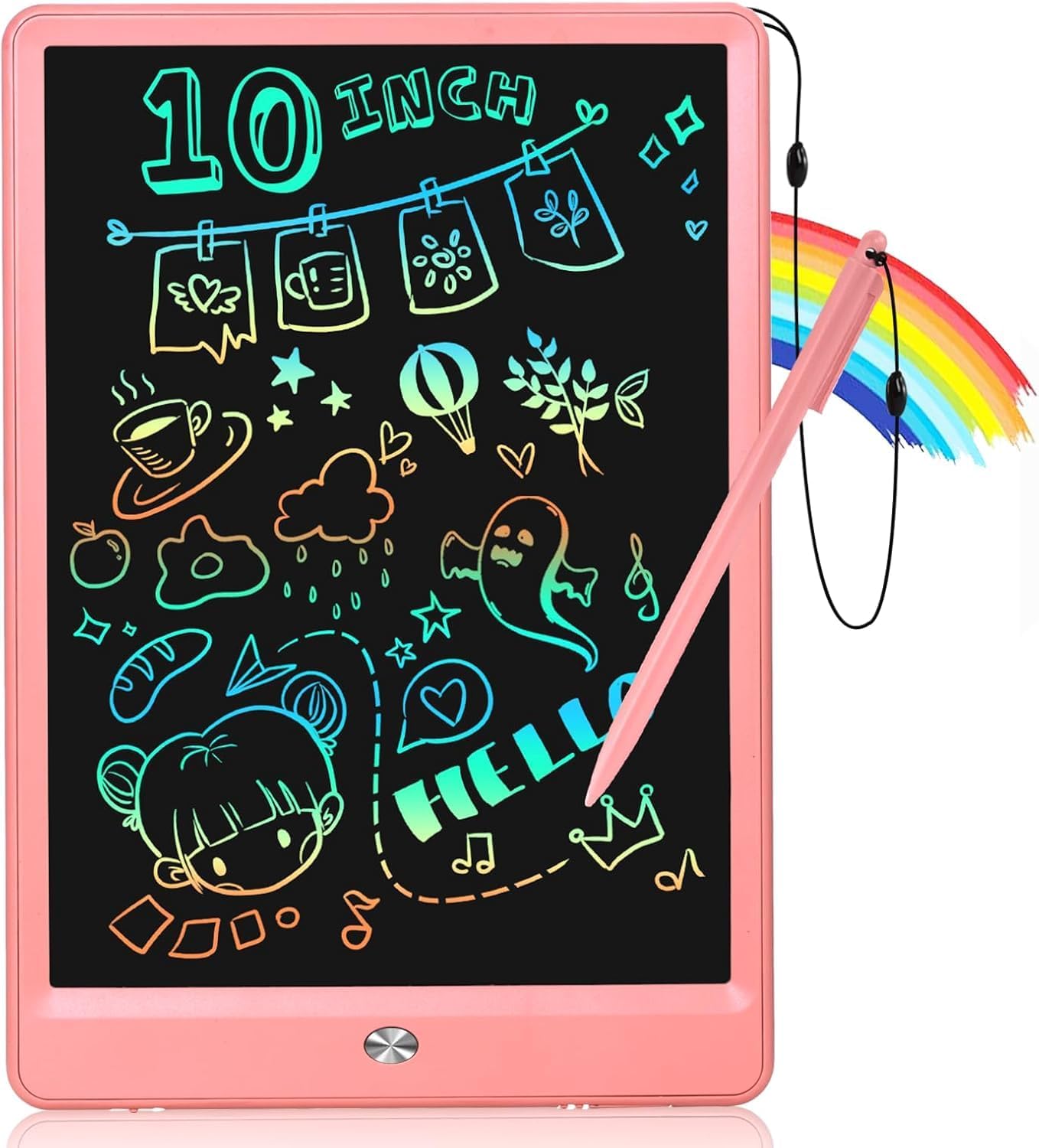 EooCoo LCD Writing Tablet for Kids, Road Trip Essentials 10 Inch Kids Drawing Pad, No Mess Coloring Books for Toddler, Travel Toys Airplane
