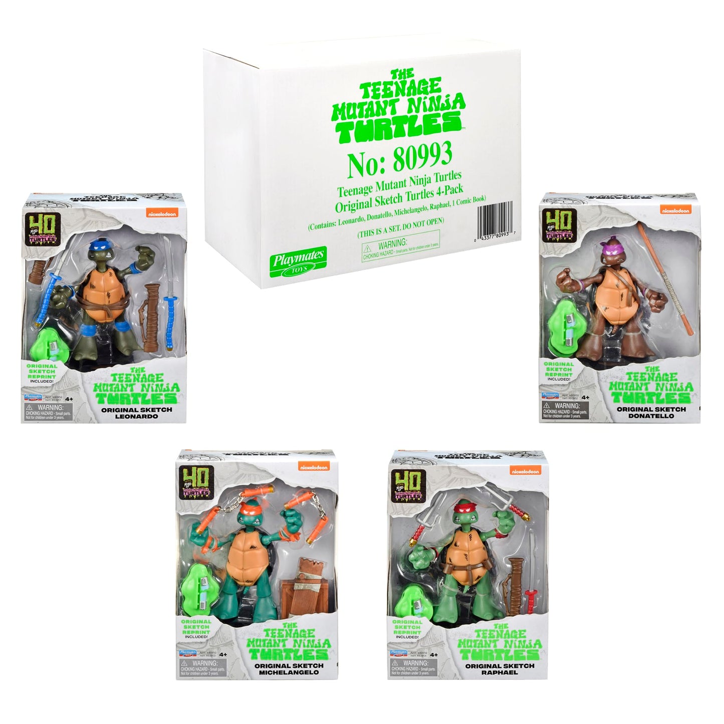 Teenage Mutant Ninja Turtles: Original Sketch Collector Figure with Comic Book by Playmates Toys