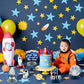 ANGOLIO 12Pcs Outer Space 1st Birthday Honeycomb Centerpiece Party Supplies