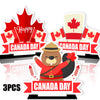 3 Pcs Happy Canada Day Patriotic Table Decoration 1th of July Arylic Table Centerpiece, Cheer to Canadian Party Table Toppers Sign Centerpiece
