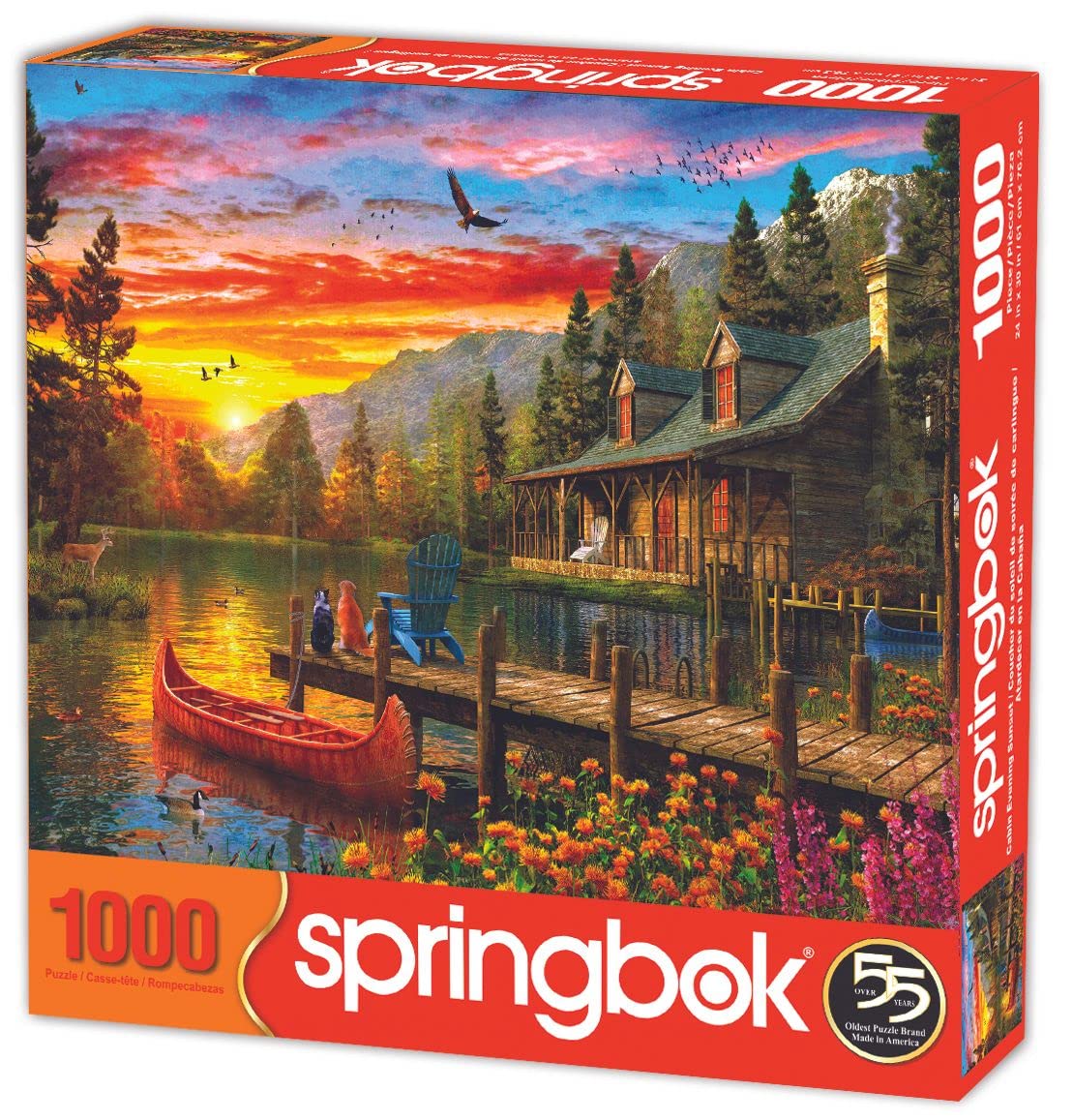 Springbok Cabin Evening Sunset 1000 Piece Jigsaw Puzzle for Adults