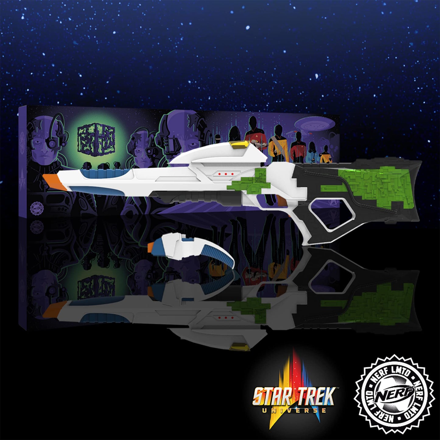 Nerf LMTD Star Trek Starfleet Type 3 Phaser Motorized Blaster with Lights & Sounds, Starfleet Type 2 Phaser, 7 Elite Darts