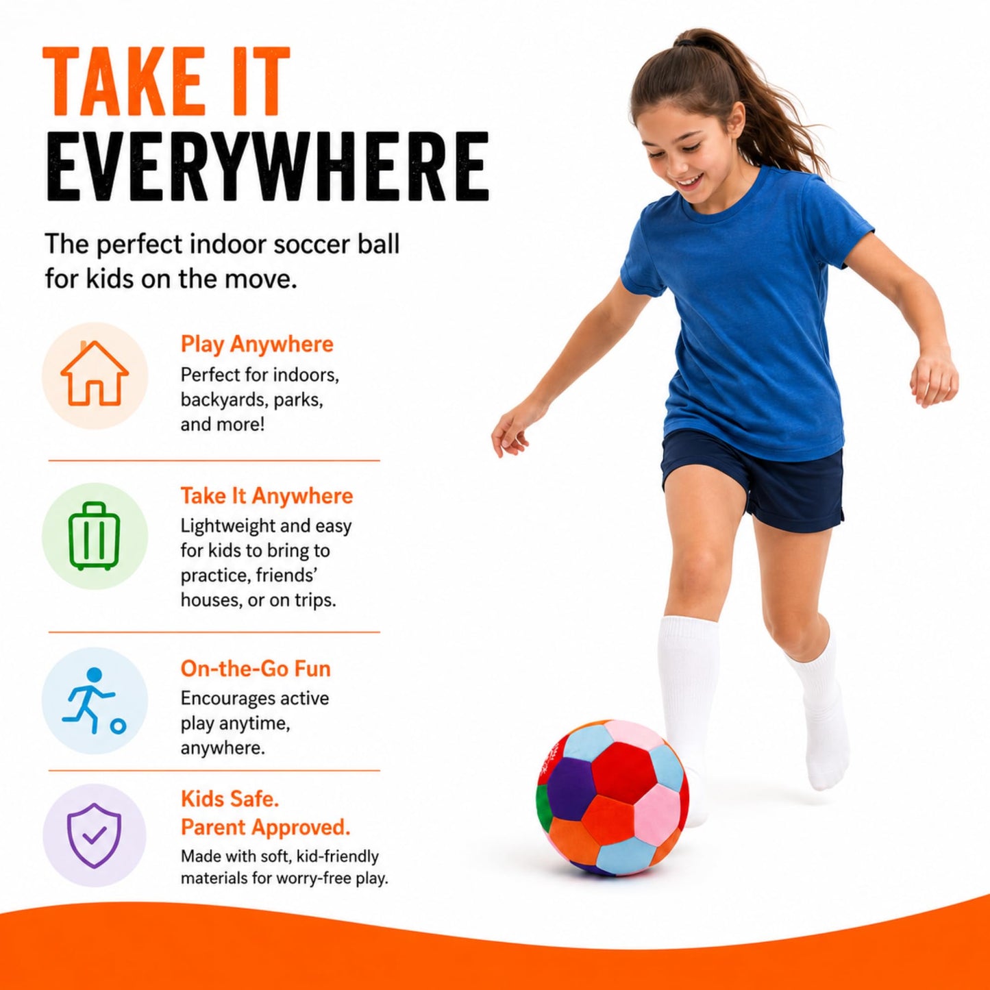 The House Ball - The Original Soft and Safe Indoor Soccer Ball Size 4 - Created for Inside Your Home and Yard - Won't Scuff Your Walls - Realistic