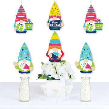 Big Dot of Happiness Gnome Birthday - Gnome Decorations DIY Happy Birthday Party Essentials - Set of 20