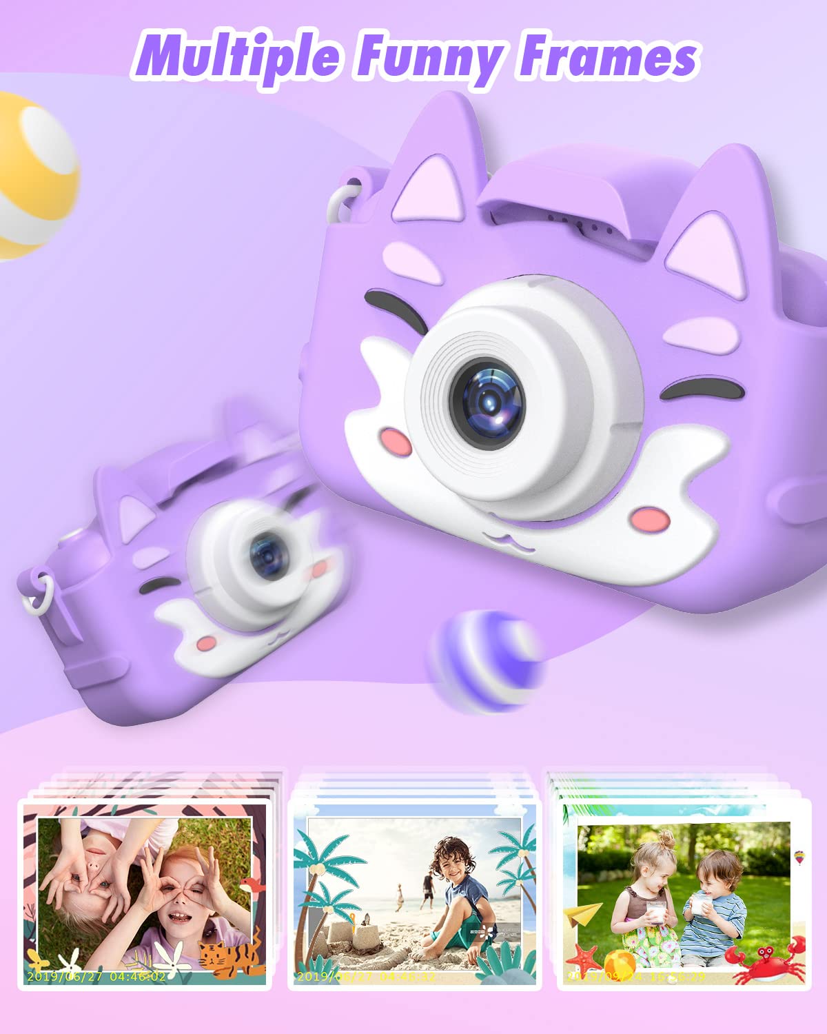 Slothcloud Kids Selfie Camera,Birthday Gifts for Boys Age 3-9,HD Digital Video Cameras for Toddler,Toy for 3 4 5 6 7 9 Year Old Teens with 32GB SD