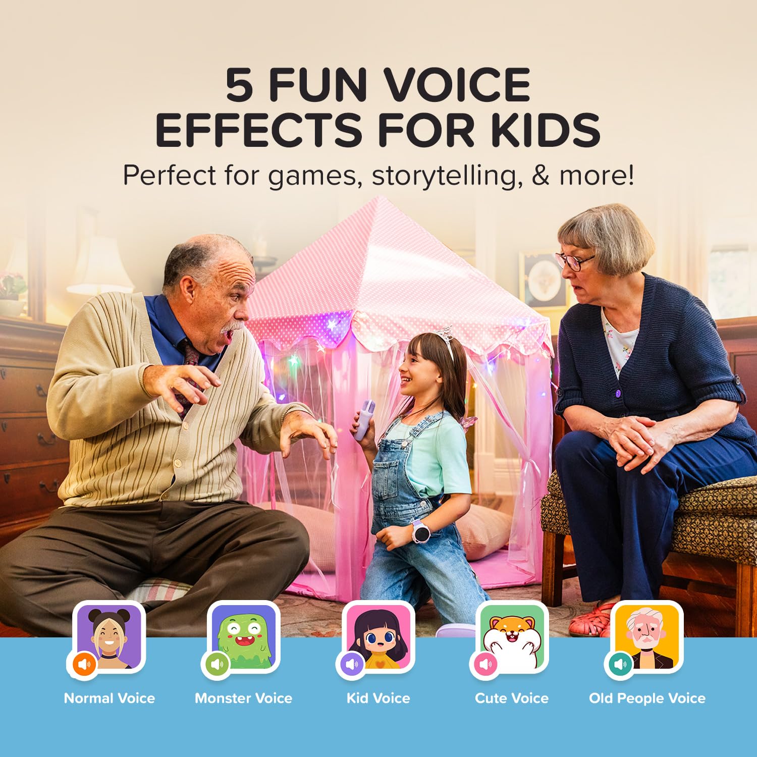 myFirst Voice 2 - Kids Mini Karaoke Machine with Wireless Microphone and Voice Changer for Kids, Portable Bluetooth Speaker, Christmas Toys Gifts for