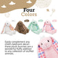 Plushible Easter Bunny Stuffed Animal, 14" (Pink) - Soft Embroidered Stuffed Bunny Plush Toy for Kids, Newborns, Boys & Girls, Cuddly and Adorable