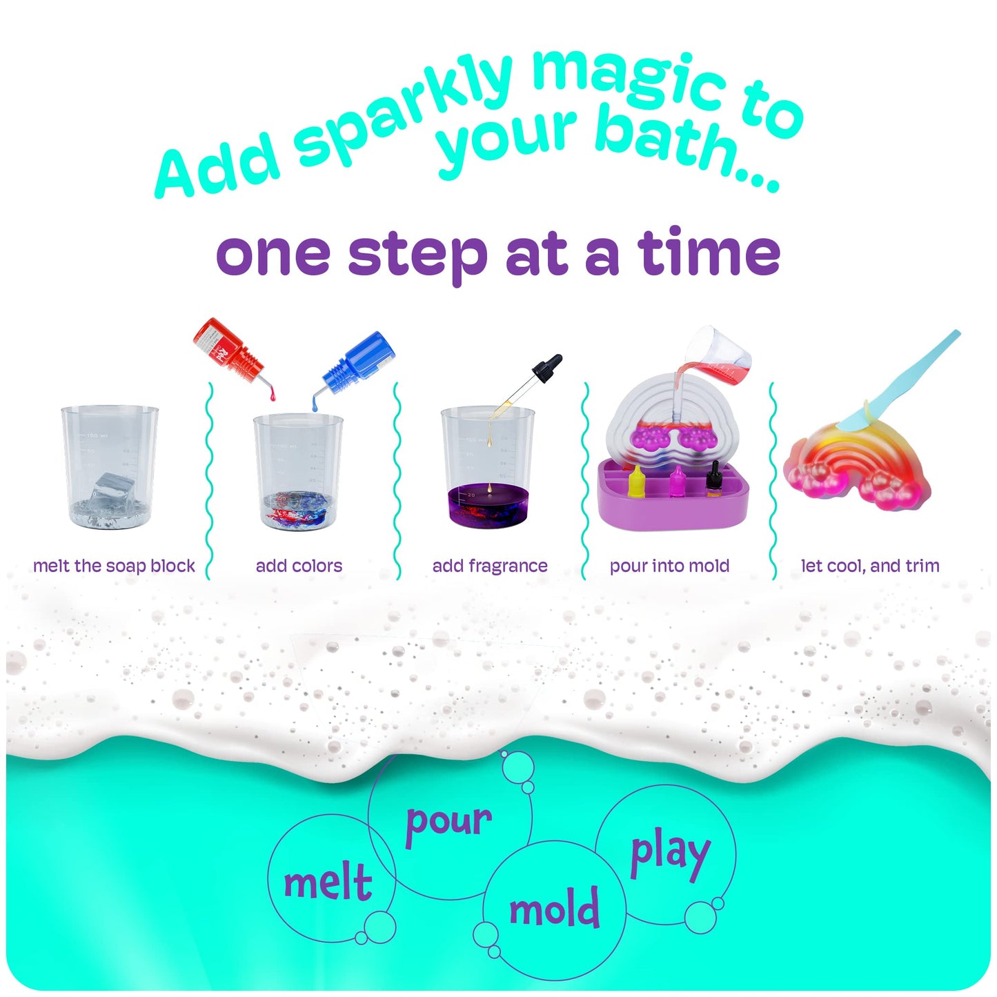 Dan&Darci Unicorn Soap Making Kit - Girls Crafts DIY Project Age 6+ Year Old Kids - Unicorn Girl Birthday Gifts - Science Activity Teenage Gift - Make