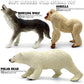 Jumbo Safari Animal Toys - Soft Zoo Playset for Kids, Realistic Wild Figurines, Educational Party Birthday for Kids Ages 3-12 (3 pcs Gorilla Wolf