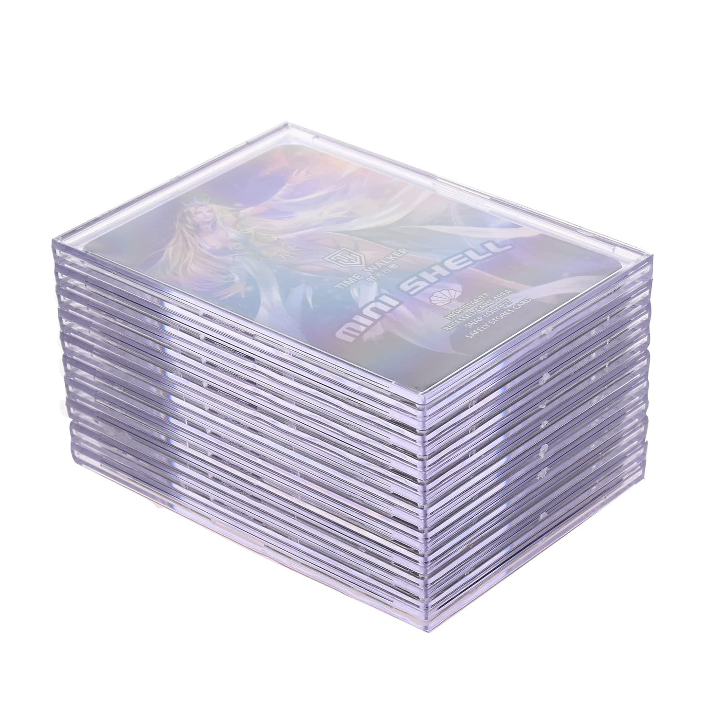 Tpoael Cards Sleeves Top Loaders 10 Hard Acrylic Card Protector Clear Card Brick + 2 Display Stand Fit for Trading Cards,Standard Sports