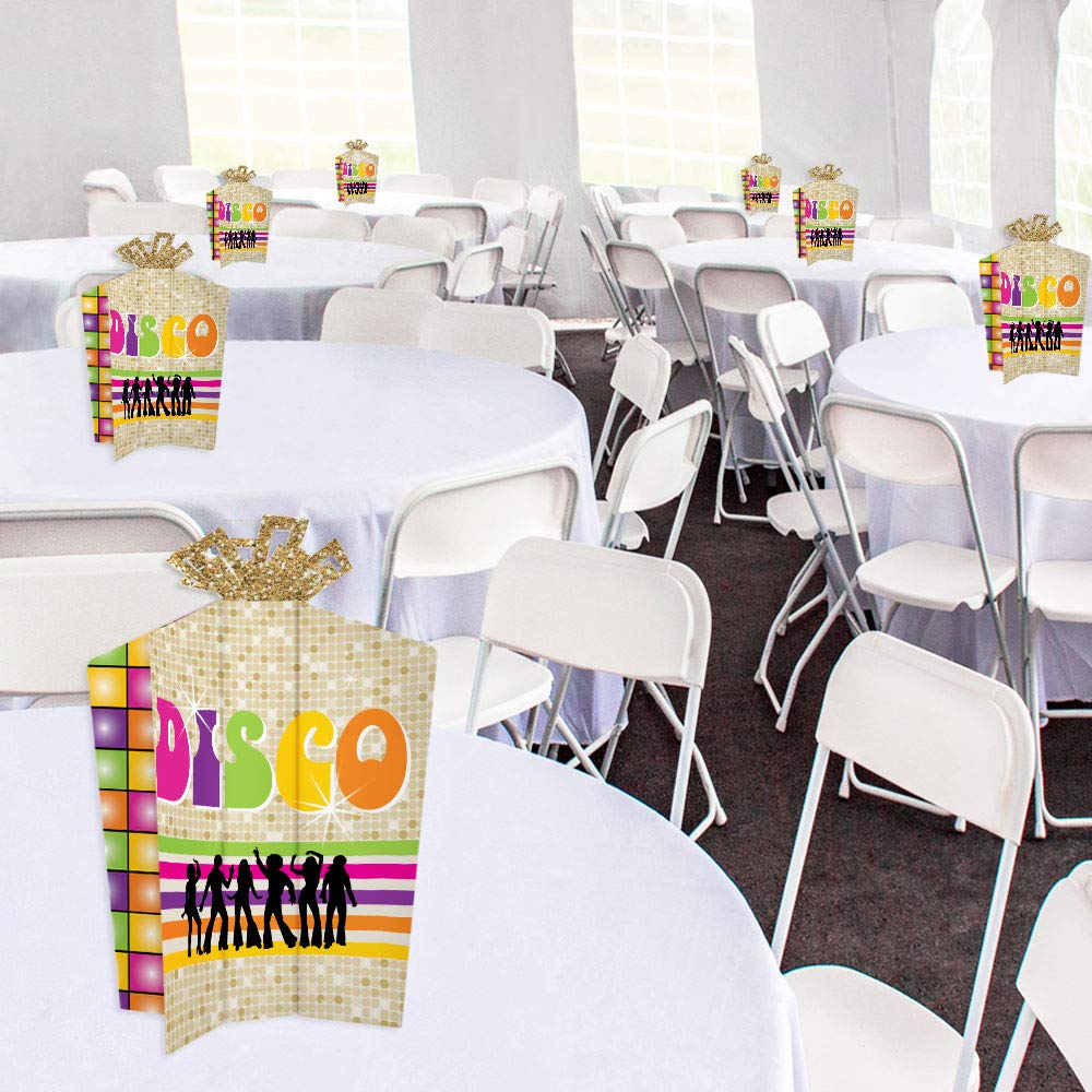 Big Dot of Happiness 70’s Disco - Table Decorations - 1970s Disco Fever Party Fold and Flare Centerpieces - 10 Count