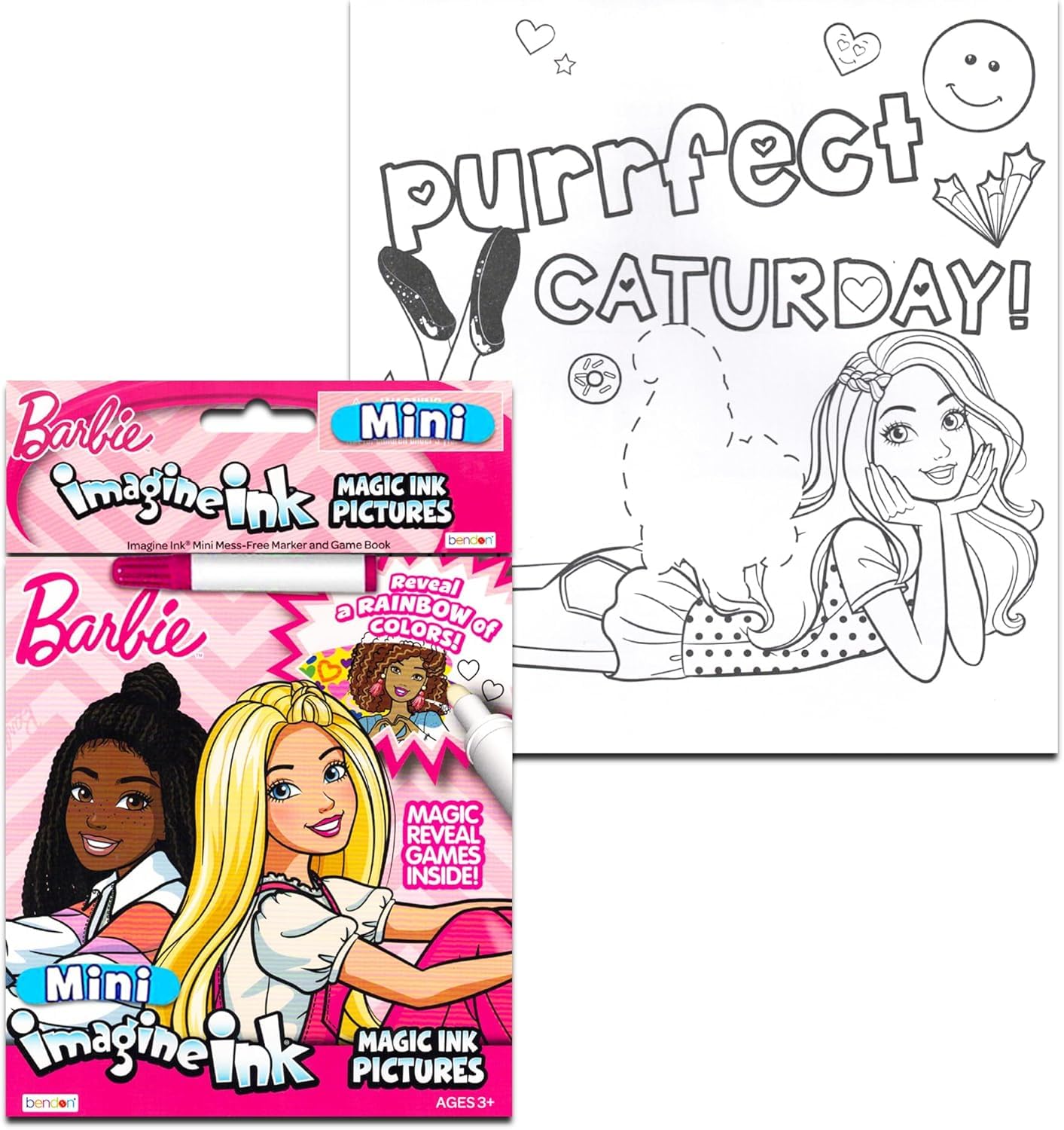 Barbie Chelsea Doll Playset for Girls - 3 Pc Bundle with Mini Chelsea Doll, Imagine Ink Mess Free Coloring Book, Stickers for Kids | Mini Barbie Doll