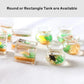 Dollhouse Fish Tank, Miniature Round and Square Goldfish Tank, Mini Miniature Goldfish Aquarium, for Dollhouse Miniature, Fairy Garden, Diorama