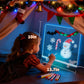 Large LED Drawing Board for Kids (13.7"x10") - 7-Color Glowing Doodle & Writing Board with 4 Light Modes & Adjustable Brightness, USB Powered (Adapter