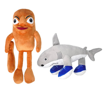 SEIUGDEF 2-Pack Italian Brainrot Plush Toys, Tralalero Tralala and Tung Tung Sahur Stuffed Figures, Big Soft Meme Stuffed Animals Toys for Desk Decor