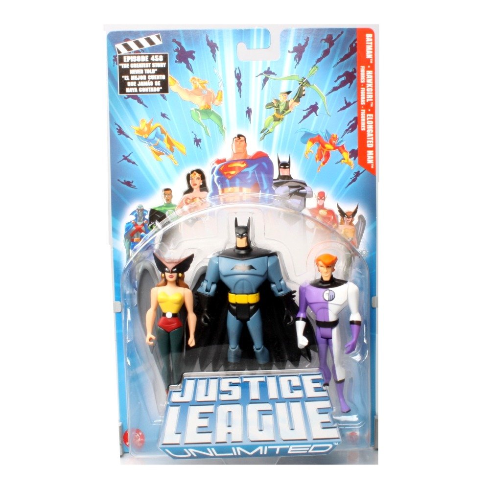 Justice League Unlimited 4.75" Figure 3-Packs: Batman, Hawkgirl, Elongated Man