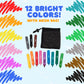 Bath Crayons Set, 12 Colors with Mesh Storage Bag, Non-Toxic Tub Fun