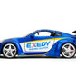 Jada Toys JDM Tuners 1:24 Scale Die-Cast 2003 Nissan 350Z Exedy- Opening Doors, Detailed Interior, Rubber Tires, Collectible for Ages 8+(Candy Blue)