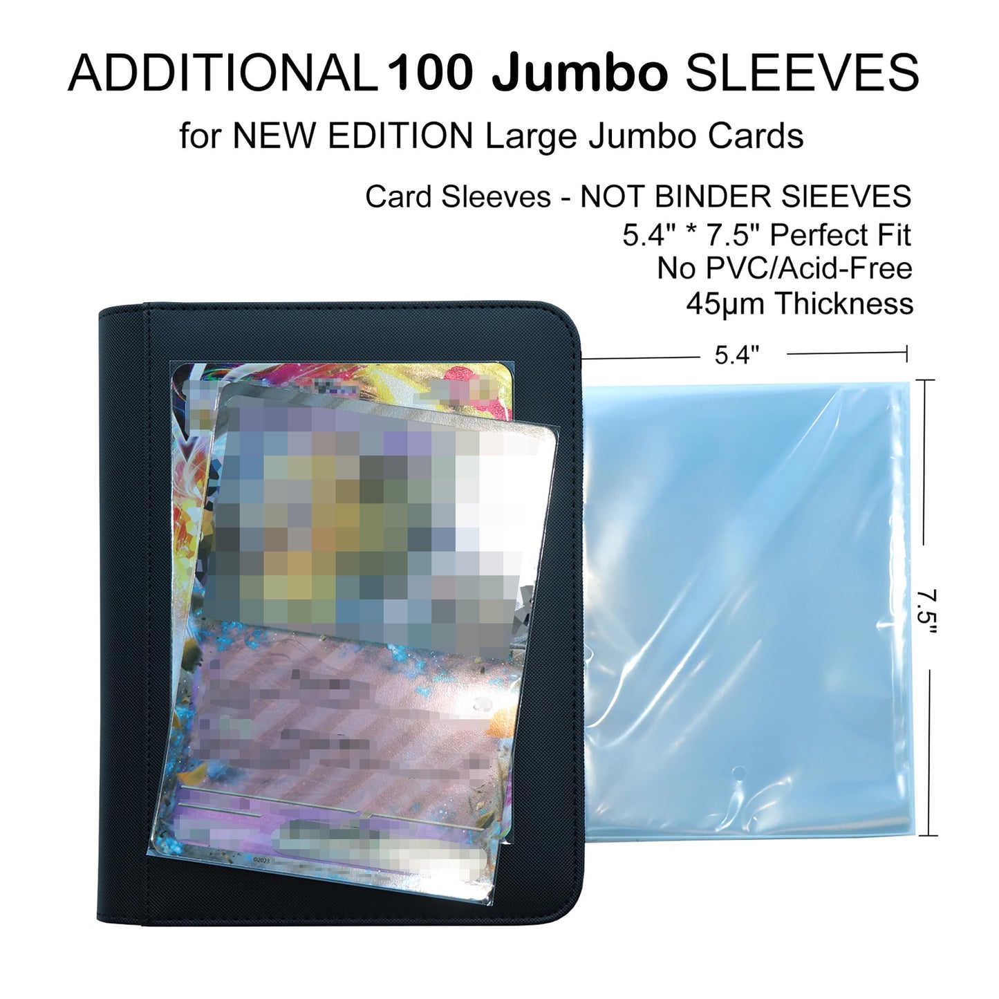 Rieton Jumbo Card Binder L - Holds 100 Jumbo Cards Size L, Side-Loading Album for Oversized Cards (5.4? × 7.4?)