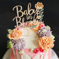 ZOUYEE Baby in Bloom Cake Topper for Baby Shower Decorations - Rustic Wooden Boho Floral Wreath Sign - Neutral Gender Reveal & Pregnancy Announcement