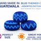 Funny Guy Mugs Footbag Balls 3 Pack Handmade Crocheted Kick Toss Balls from Guatemala Assorted Patterns Indigo