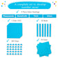 Simply magic 131+4 PCS Jumbo Blue Magnetic Base Ten Blocks for Math + Headings - Math Manipulatives, Base 10 Blocks, Place Value Manipulatives