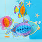 Skylety 9 Pcs Under The Sea Party Decorations Ocean Themed Animal Honeycomb Hanging Centerpiece Large Tropical Fish Decor Mermaid Creatures Supplies