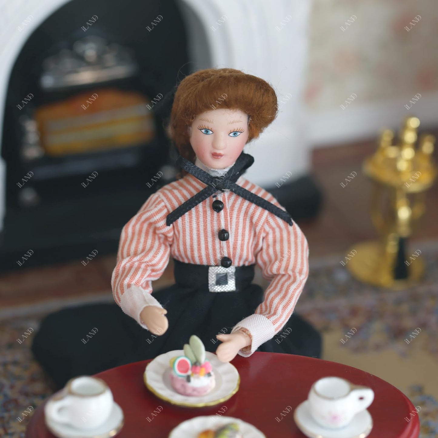iland Dollhouse People for 1 12 Scale Accessories Miniature 6 inch Figures for Mini House Little People Figures Mini Dollhouse Family Set Porcelain